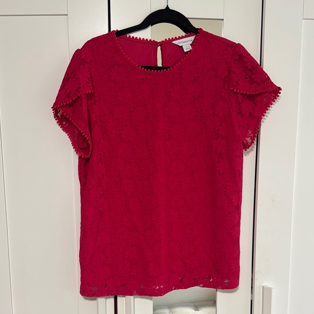 Women's Pink Lace Top